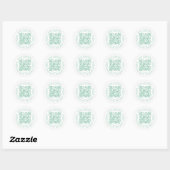 Bedrijfsnaam Adres Cirkel Lijst QR Code Mint Ronde Sticker (Vel)