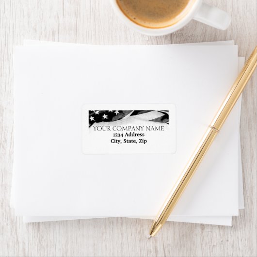 Bedrijfsnaam American Flag US Etiket (Insitu)