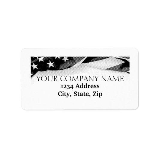 Bedrijfsnaam American Flag US Etiket (Voorkant)