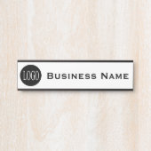 Bedrijfsnaam Bedrijf Witte Kantoor Deurteken Deurbordje (Voorkant)