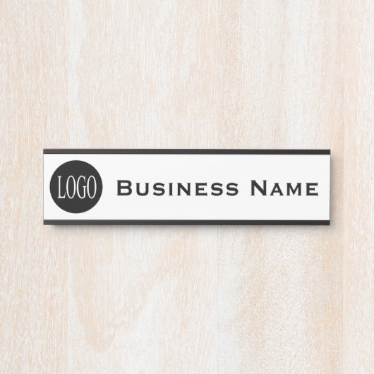 Bedrijfsnaam Bedrijf Witte Kantoor Deurteken Deurbordje (Voorkant)