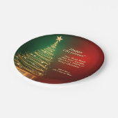 Bedrijfsnaam Bericht Groen Goud Kerstboom 7" Papieren Bordje (Gekanteld)