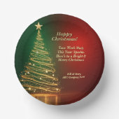 Bedrijfsnaam Bericht Groen Goud Kerstboom Papieren Kommen (Voorkant)