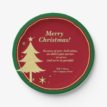 Bedrijfsnaam Bericht Rood, Goud Kerstboom 7"