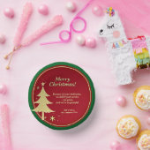 Bedrijfsnaam Bericht Rood, Gouden kerstboom Papieren Kommen (Feest)