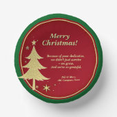 Bedrijfsnaam Bericht Rood, Gouden kerstboom Papieren Kommen (Voorkant)