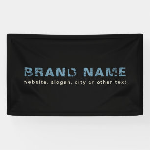 Bedrijfsnaam Blauw en zwart Artsy Grunge Spandoek