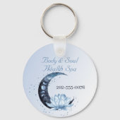 Bedrijfsnaam blauwe Lotus Flower Moon Sleutelhanger (Voorkant)