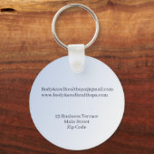 Bedrijfsnaam blauwe Lotus Flower Moon Sleutelhanger (Achterkant)