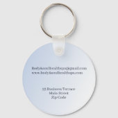 Bedrijfsnaam blauwe Lotus Flower Moon Sleutelhanger (Achterkant)