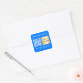 Bedrijfsnaam bright blue logo qr code vierkante sticker (Envelop)