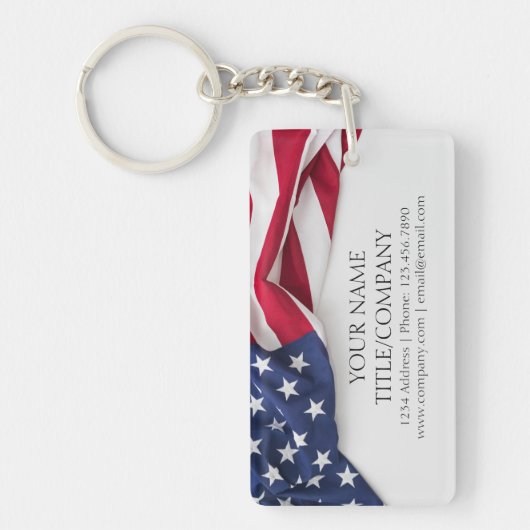 Bedrijfsnaam Business American Flag Sleutelhanger (Voorkant)