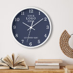 Bedrijfsnaam Business Logo Corporate Blue Branded<br><div class="desc">De Klokken van de muur met bedrijfs logo maken unieke collectieve promotionele giften. Pas uw zakelijke naam en logo aan. De klokken van de logo maken ook grote geschenken van appreciatie voor werknemers.</div>