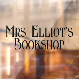 Bedrijfsnaam Chique Simple Black Boutique Raamsticker