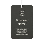 Bedrijfsnaam Contact Info Zwart & Wit Uw Logo Luchtverfrisser (Voorkant)