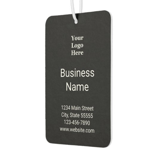 Bedrijfsnaam Contact Info Zwart & Wit Uw Logo Luchtverfrisser (Links)