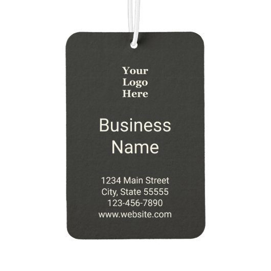 Bedrijfsnaam Contact Info Zwart & Wit Uw Logo Luchtverfrisser (Achterkant)