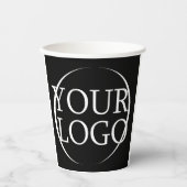 Bedrijfsnaam Creëer Uw eigen bedrijfstekst Papieren Bekers (Voorkant)