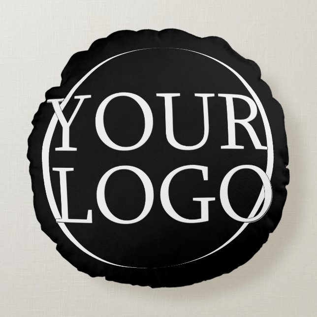 Bedrijfsnaam Creëer Uw eigen bedrijfstekst Rond Kussen (Voorkant)