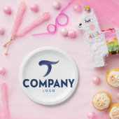 Bedrijfsnaam Custom Company Logo Papieren Bordje (Feest)