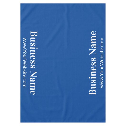 Bedrijfsnaam Deep Blue en White Tekst Sjabloon Tafelkleed (Voorkant)