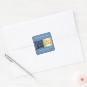 Bedrijfsnaam Dusty blue logo qr code Vierkante Sticker (Envelop)