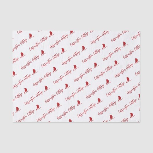 Bedrijfsnaam en aangepaste Logo. Verpakking Tissuepapier (Voorkant)