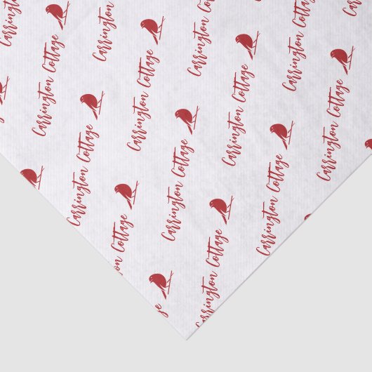 Bedrijfsnaam en aangepaste Logo. Verpakking Tissuepapier (Detail)