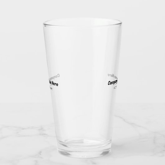 Bedrijfsnaam en klantgegevens tekst glas (Rechts)