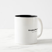 Bedrijfsnaam en klantgegevens tekst tweekleurige koffiemok (Voorkant rechts)