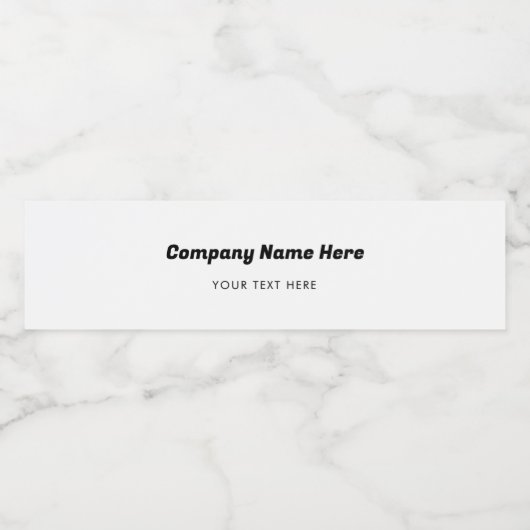 Bedrijfsnaam en klantgegevens tekst waterfles etiket (Enkel label)