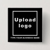 Bedrijfsnaam en Logo Black Square Button (Voorkant)