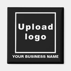 Bedrijfsnaam en Logo Black Square Magnet
