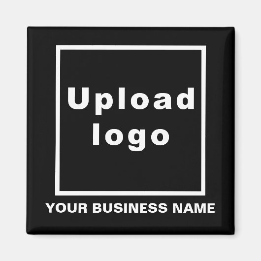 Bedrijfsnaam en Logo Black Square Magnet (Voorkant)
