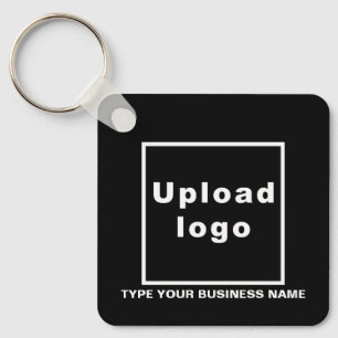 Bedrijfsnaam en Logo Black Square Sleutelhanger