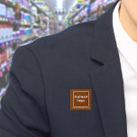 Bedrijfsnaam en Logo Brown Square Button<br><div class="desc">Vierkante knoop die u kunt aanpassen om uw bedrijfsnaam en logo te zetten. U kunt deze knoop als uniform toebehoren van uw personeel gebruiken. U kunt het ook gebruiken als verpakkingsaccessoire. U kunt het in uw marketing materialen ook opnemen om uw zaken te adverteren of uw merknaam aan uw klanten...</div>