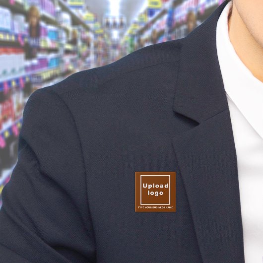 Bedrijfsnaam en Logo Brown Square Button