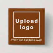 Bedrijfsnaam en Logo Brown Square Button (Voorkant)