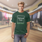 Bedrijfsnaam en logo | Diep bosgroene heren T-shirt