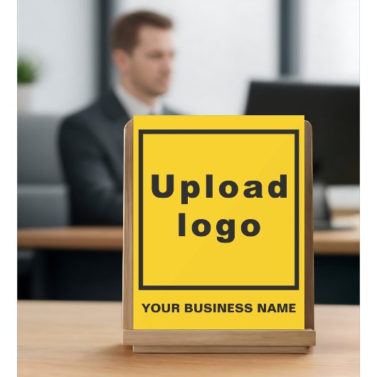 Bedrijfsnaam en logo | Gele acryl bord