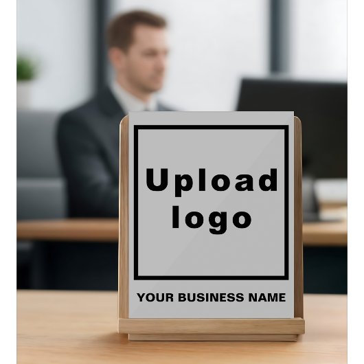 Bedrijfsnaam en logo | Grijs acryl bord