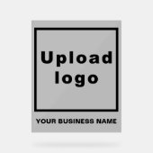 Bedrijfsnaam en logo | Grijs acryl bord (Voorkant)