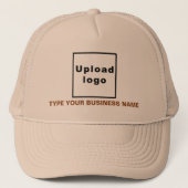 Bedrijfsnaam en Logo Khaki Trucker Hat Pet (Voorkant)