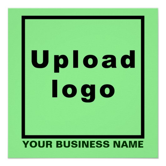 Bedrijfsnaam en Logo, Lichtgroen Vierkant Glanzend Perfect Poster (Voorkant)