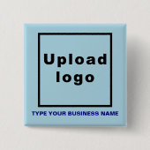 Bedrijfsnaam en Logo Light Blue Square Button (Voorkant)