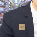 Bedrijfsnaam en Logo Light Brown Square Button<br><div class="desc">Vierkante knoop die u kunt aanpassen om uw bedrijfsnaam en logo te zetten. U kunt deze knoop als uniform toebehoren van uw personeel gebruiken. U kunt het ook gebruiken als verpakkingsaccessoire. U kunt het in uw marketing materialen ook opnemen om uw zaken te adverteren of uw merknaam aan uw klanten...</div>