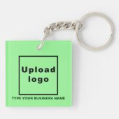Bedrijfsnaam en Logo Light Green Square Acrylaal Sleutelhanger (Achterkant)