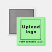 Bedrijfsnaam en Logo Light Green Square Magnet (Voorkant / Achterkant)