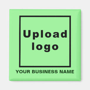 Bedrijfsnaam en Logo Light Green Square Magnet