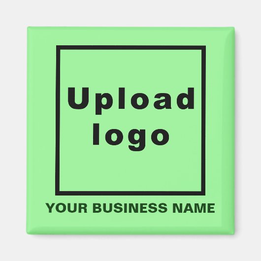 Bedrijfsnaam en Logo Light Green Square Magnet (Voorkant)